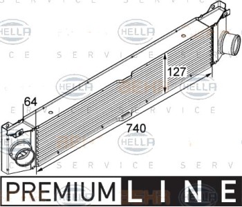 Интеркулер (охладител за въздуха на турбината) HELLA 8ML 376 746-021 за PEUGEOT BOXER платформа от 2006