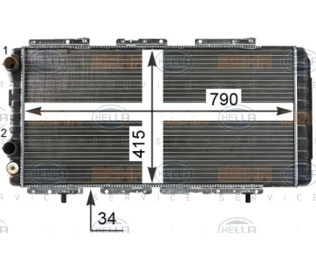 Радиатор, охлаждане на двигателя HELLA 8MK 376 700-554 за CITROEN JUMPER I (230P) пътнически от 1994 до 2002