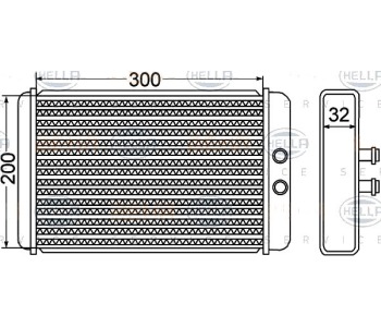 Топлообменник, отопление на вътрешното пространство HELLA 8FH 351 308-261 за CITROEN JUMPER I (230P) пътнически от 1994 до 2002