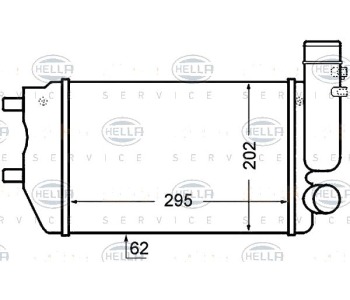 Интеркулер (охладител за въздуха на турбината) HELLA 8ML 376 727-571 за FIAT DUCATO (244) товарен от 2002 до 2006