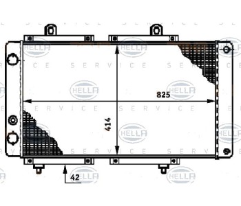 Радиатор, охлаждане на двигателя HELLA 8MK 376 720-071 за PEUGEOT J5 (280L) платформа от 1981 до 1990