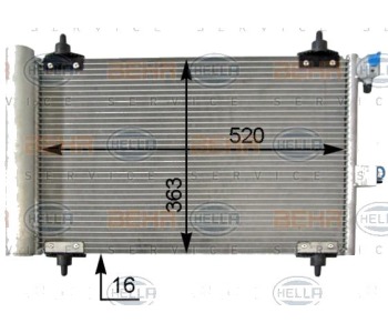 Кондензатор, климатизация HELLA 8FC 351 301-034 за CITROEN XSARA (N2) комби от 1997 до 2010