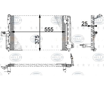 Кондензатор климатизации HELLA за OPEL ASTRA F (55_) товарен от 1991 до 1999