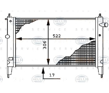 Воден радиатор HELLA за OPEL ASTRA G (F69_) седан от 1998 до 2009