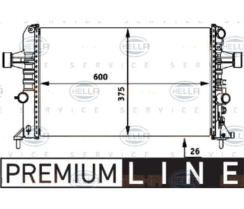 Воден радиатор HELLA за OPEL ASTRA G (F07_) купе от 2000 до 2005