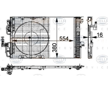 Кондензатор климатизации HELLA за OPEL ASTRA G (F07_) купе от 2000 до 2005