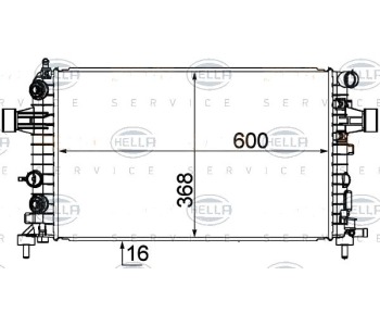 Воден радиатор HELLA за OPEL ZAFIRA B (A05) от 2005 до 2015