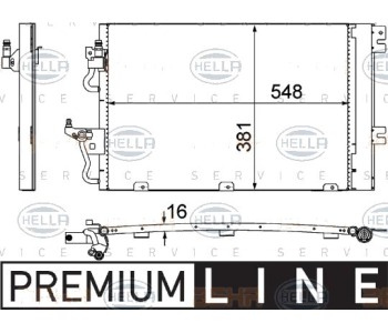 Кондензатор климатизации HELLA за OPEL ASTRA H (L48) хечбек от 2004 до 2014