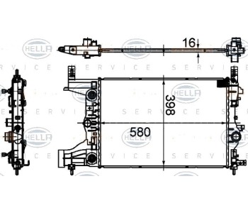 Воден радиатор HELLA за OPEL ASTRA J комби от 2010 до 2015