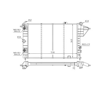Воден радиатор P.R.C за OPEL VECTRA A (J89) седан от 1988 до 1995