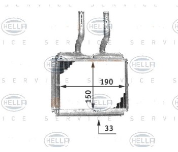 Топлообменник HELLA за OPEL CORSA B (S93) товарен от 1999 до 2000