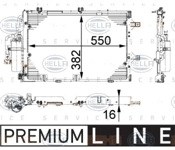 Кондензатор климатизации HELLA за OPEL CORSA C (F08, F68) от 2000 до 2009