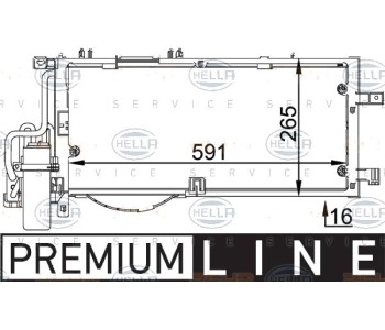 Кондензатор климатизации HELLA за OPEL COMBO C товарен от 2001 до 2011