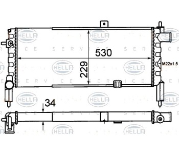 Воден радиатор HELLA за OPEL CORSA A (S83) товарен от 1986 до 1993