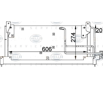 Кондензатор климатизации HELLA за OPEL CORSA B (S93) хечбек от 1993 до 2002