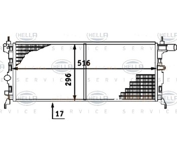 Воден радиатор HELLA за OPEL KADETT E (T85) товарен от 1984 до 1993