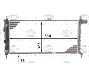 Радиатор, охлаждане на двигателя HELLA 8MK 376 716-701 за OPEL KADETT E (T85) товарен от 1984 до 1993