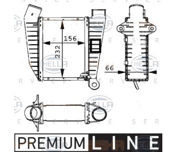 Интеркулер (охладител за въздуха на турбината) HELLA 8ML 376 723-001 за OPEL OMEGA B (V94) комби от 1994 до 2003