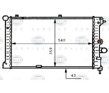 Воден радиатор HELLA за OPEL VECTRA A (J89) седан от 1988 до 1995