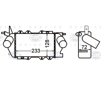 Интеркулер (охладител за въздуха на турбината) HELLA 8ML 376 776-411 за OPEL VECTRA B (J96) седан от 1995 до 2002