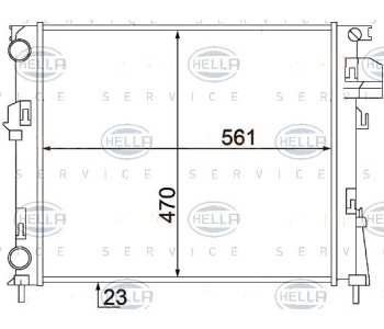 Радиатор, охлаждане на двигателя HELLA 8MK 376 771-761 за OPEL VIVARO A (E7) платформа от 2001 до 2014