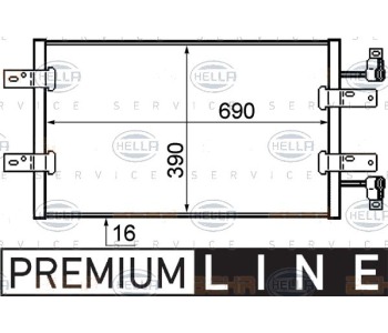 Кондензатор, климатизация HELLA 8FC 351 319-281 за NISSAN PRIMASTAR (X83) товарен от 2002 до 2013