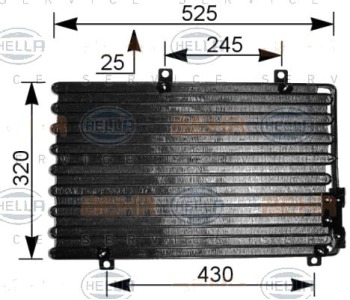 Кондензатор, климатизация HELLA 8FC 351 036-741 за LANCIA DELTA II (836) от 1993 до 1999