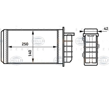 Топлообменник, отопление на вътрешното пространство HELLA 8FH 351 313-191 за ALFA ROMEO 145 (930) от 1994 до 1998