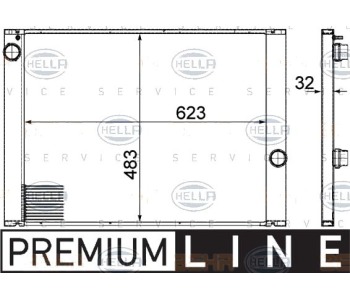Радиатор, охлаждане на двигателя HELLA 8MK 376 753-591 за BMW 6 Ser (E64) кабрио от 2004 до 2010