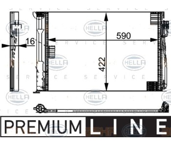 Кондензатор, климатизация HELLA 8FC 351 301-321 за BMW 5 Ser (E61) комби от 2004 до 2010