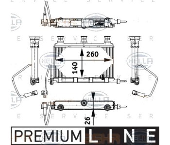 Топлообменник, отопление на вътрешното пространство HELLA 8FH 351 312-151 за BMW 5 Ser (E61) комби от 2004 до 2010