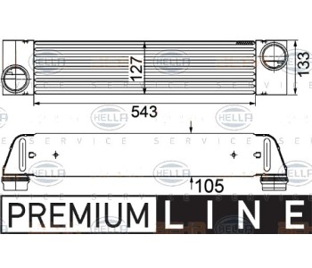 Интеркулер (охладител за въздуха на турбината) HELLA 8ML 376 746-501 за BMW 5 Ser (E61) комби от 2004 до 2010