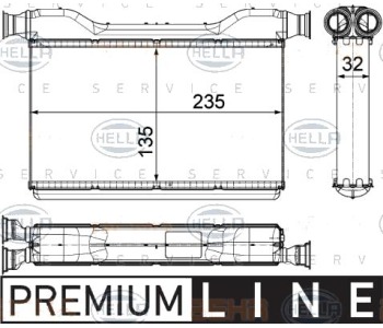 Топлообменник, отопление на вътрешното пространство HELLA 8FH 351 315-491 за BMW 7 Ser (F01, F02, F03, F04) от 2008 до 2015