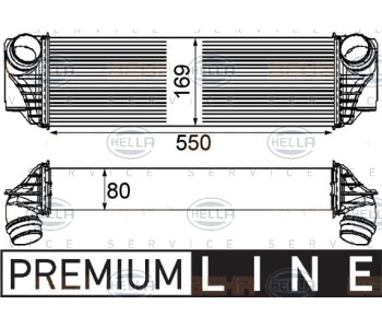 Интеркулер (охладител за въздуха на турбината) HELLA 8ML 376 746-421 за BMW 6 Ser (F13) купе от 2010