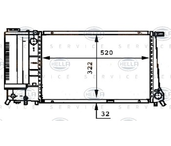 Воден радиатор HELLA за BMW 5 Ser (E34) комби от 1991 до 1997