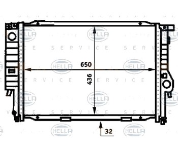 Воден радиатор HELLA за BMW 5 Ser (E34) комби от 1991 до 1997