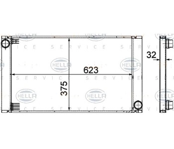 Радиатор, охлаждане на двигателя HELLA 8MK 376 753-581 за BMW 5 Ser (E60) от 2003 до 2010