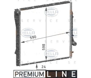 Радиатор, охлаждане на двигателя HELLA 8MK 376 718-771 за BMW X5 (E53) от 2000 до 2003