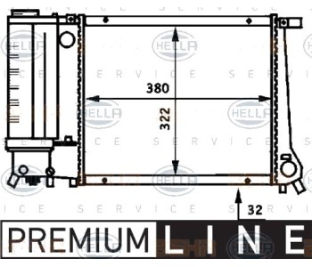 Радиатор, охлаждане на двигателя HELLA 8MK 376 717-221 за BMW 3 Ser (E30) комби от 1987 до 1994