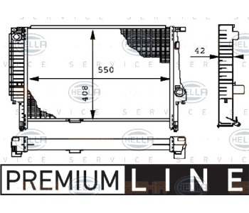 Радиатор, охлаждане на двигателя HELLA 8MK 376 712-191 за BMW 3 Ser (E36) седан 1990 до 1998