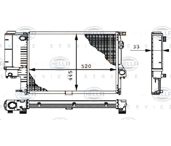 Воден радиатор HELLA за BMW 5 Ser (E39) от 1995 до 2003