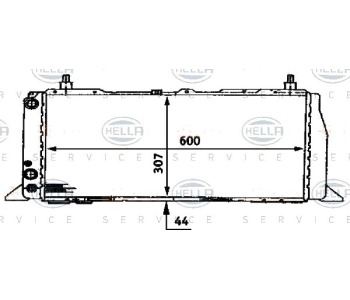 Воден радиатор HELLA за AUDI 100 (44, 44Q, C3) от 1982 до 1991
