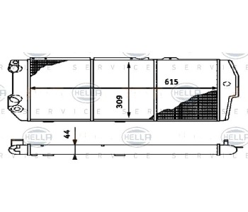 Радиатор, охлаждане на двигателя HELLA 8MK 376 714-581 за AUDI 200 (44, 44Q, C3) от 1983 до 1991