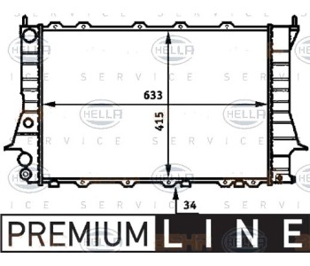 Радиатор, охлаждане на двигателя HELLA 8MK 376 713-601 за AUDI 100 (4A, C4) от 1990 до 1994