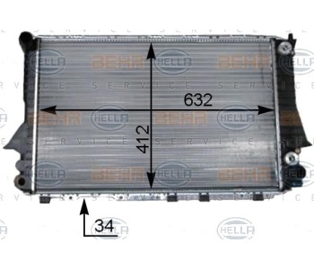 Радиатор, охлаждане на двигателя HELLA 8MK 376 715-264 за AUDI A6 Avant (4B5, C5) от 1997 до 2005