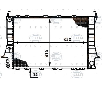 Радиатор, охлаждане на двигателя HELLA 8MK 376 719-351 за AUDI 100 (4A, C4) от 1990 до 1994