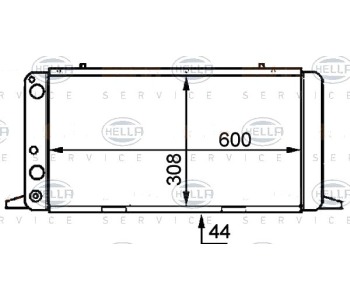 Радиатор, охлаждане на двигателя HELLA 8MK 376 714-471 за AUDI 80 (89, 89Q, 8A, B3) от 1986 до 1991