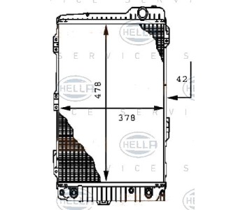 Воден радиатор HELLA за AUDI 80 кабриолет (8G7, B4) от 1991 до 2000