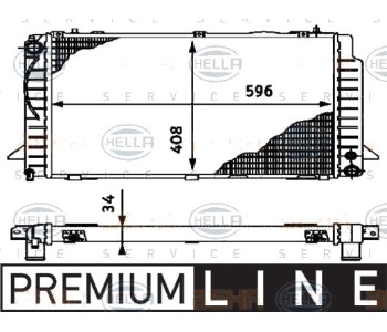 Воден радиатор HELLA за AUDI 80 Avant (8C, B4) от 1991 до 1996