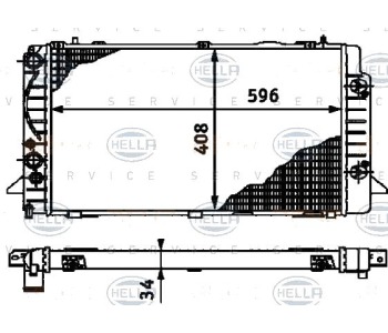 Воден радиатор HELLA за AUDI 80 Avant (8C, B4) от 1991 до 1996